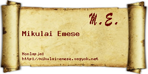 Mikulai Emese névjegykártya